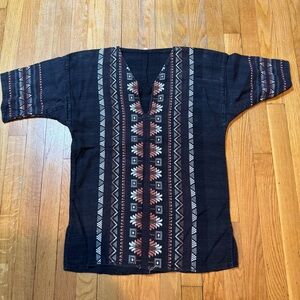 Men’s (M) Mexican Patterned Black shirt